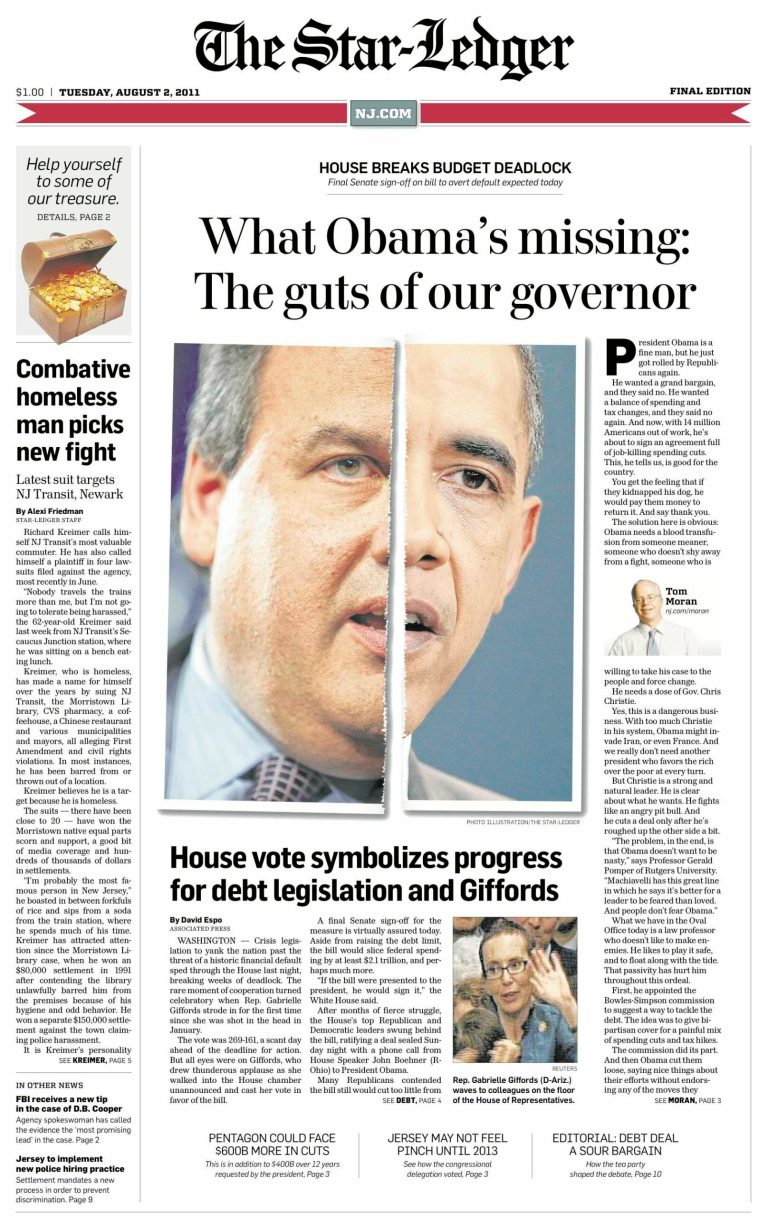 New Jersey Paper: ‘What Obama’s Missing: The Guts of Our Governor’