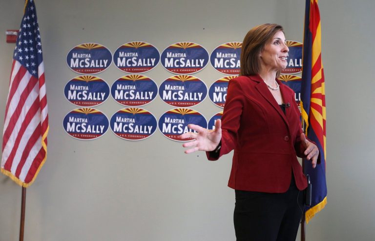 Republican Martha McSally called on the administration to âÅtake the gloves offâï¿½ in the fight against the Islamic State. (AP Photo/Ross D. Franklin)