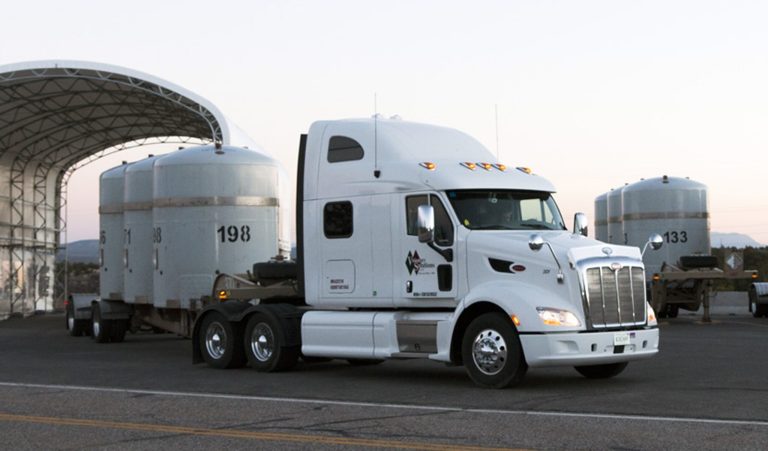 A truck hauls a shipment of nuclear waste from Los Alamos National Laboratory in Los Alamos, N.M. (AP Photo/Los Alamos National Laboratory)