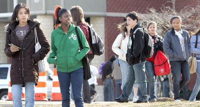 Students outside of Montgomery Blair High School in Silver Spring. (Examiner file photo)