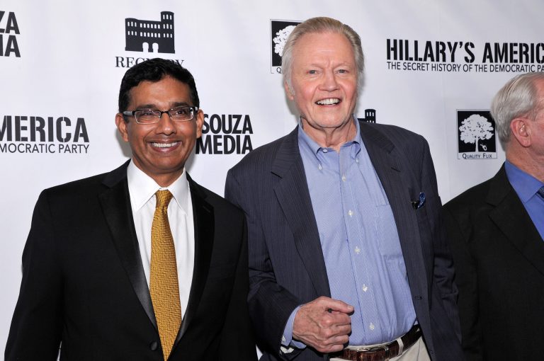 Writer/Exec. Producer/Co-Director Dinesh D'Souza and Jon Voight seen at D'Souza Media Premiere of 