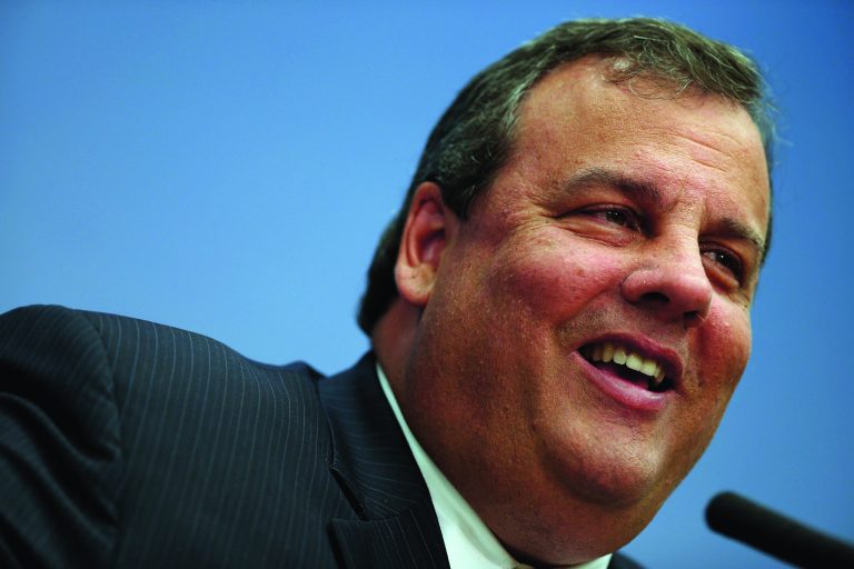 New Jersey Gov. Chris Christie delivers remarks and answers questions at the Brookings Institution.  (Photo by Chip Somodevilla/Getty Images)