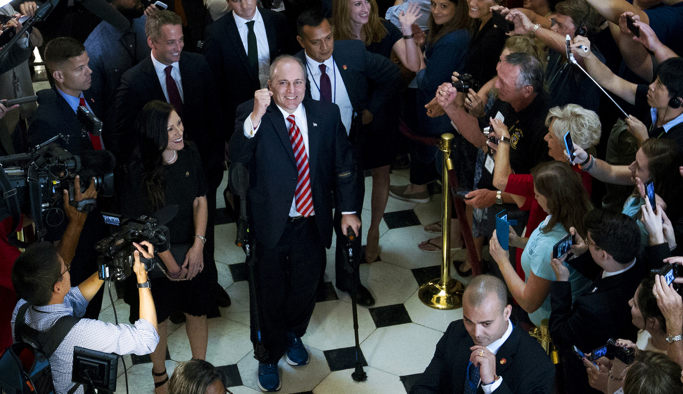 Paul Ryan and Majority Whip Steve Scalise’s emotional reunion: Watch