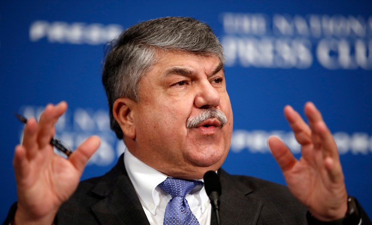 Trump also cannot take credit for rosy job numbers, Trumka said. (AP Photo/Alex Brandon)