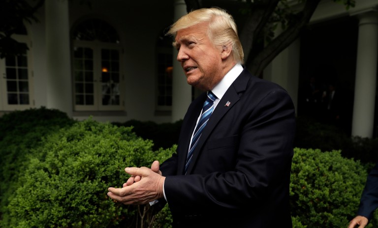 The Trump administration is looking to tamp down, but not kill, the legislation that would also set up a congressional review process if President Trump tried to ease sanctions on Russia, according to a report. (AP Photo/Evan Vucci)