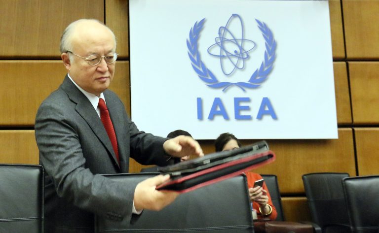 Director General of the International Atomic Energy Agency, IAEA, Yukiya Amano of Japan, is being pressured by Iran to close out the investigation into Iran's past nuclear work. (AP Photo/Ronald Zak)
