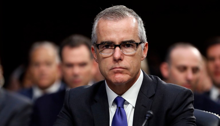 President Trump complained about the then-Acting FBI Director Andrew McCabe just hours after FBI agents raided the Virginia home of President Trump's former campaign chairman Paul Manafort late last month. (AP Photo/Alex Brandon)