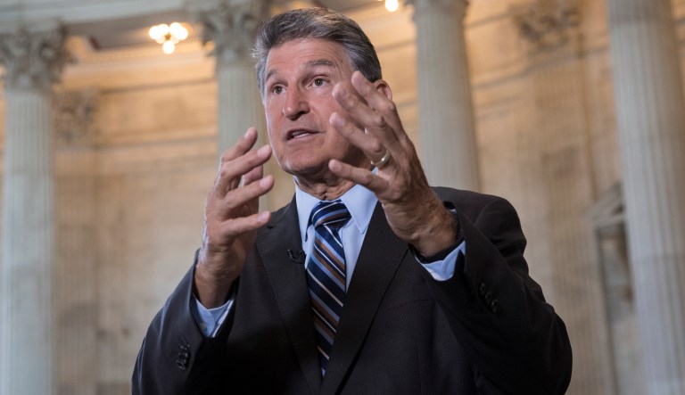 A bipartisan group of lawmakers representing coal states renewed a push Tuesday to shore up pensions for thousands of miners whose companies went bankrupt. The group, led by Sen. Joe Manchin, D-W.Va., introduced a bill that would use excess funds from the Abandoned Mine Land Fund, meant for mine cleanups, and borrow Treasury Department money to pay for retired miners' pensions each year. (AP Photo/J. Scott Applewhite)