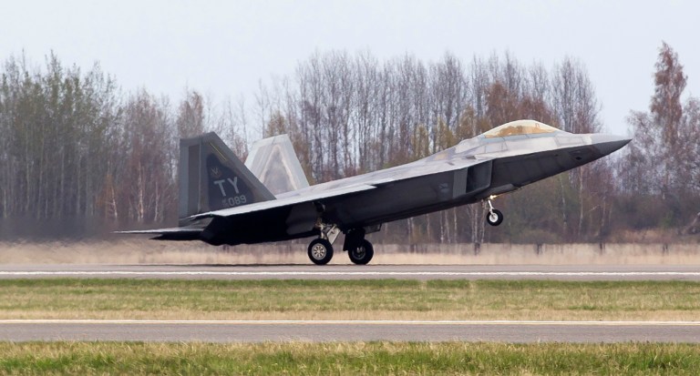 The F-22 Raptor, the most advanced fighter jet in the world, was temporarily grounded on June 11 after nearly 20,000 bees were found on its exhaust nozzle. (AP Photo)
