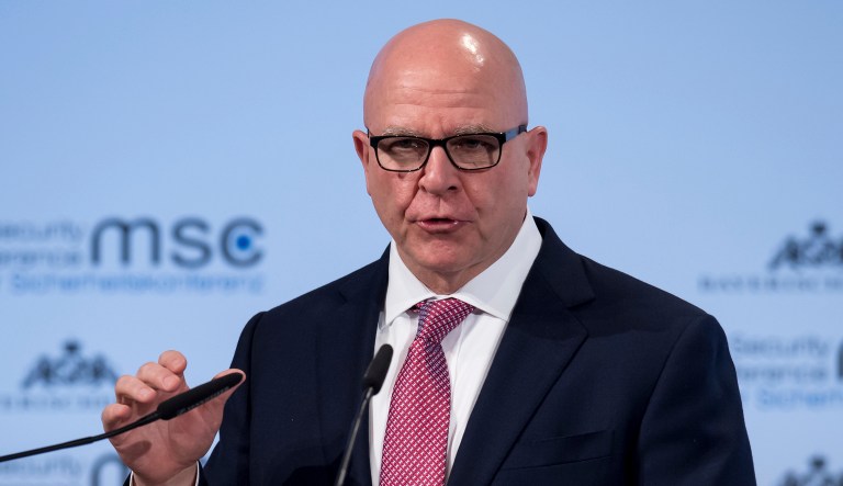 Speaking at the annual Munich Security Conference on Saturday, National Security Adviser H.R. McMaster said in response to a question, 
