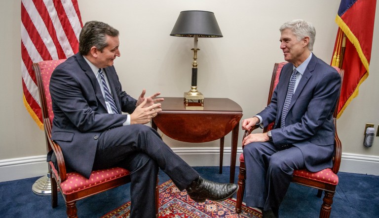 Sen. Ted Cruz, R-Texas, has praised conservative Supreme Court Justice Neil Gorsuch as a 