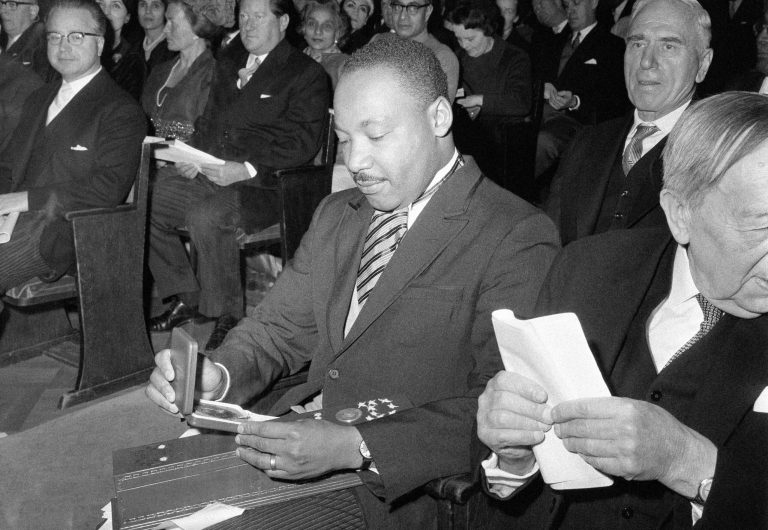 Martin Luther King Jr.'s heirs have ended a years-long legal battle over ownership of the civil rights leader's 1964 Nobel Peace Prize Medal. (AP Photo, File)