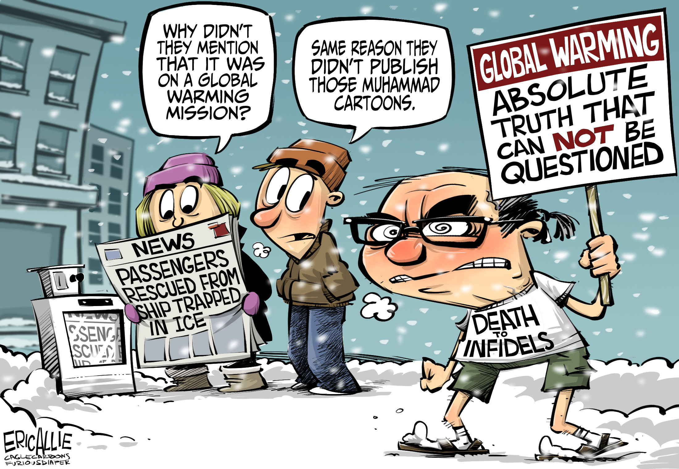 Editorial cartoon: Questioning global warming