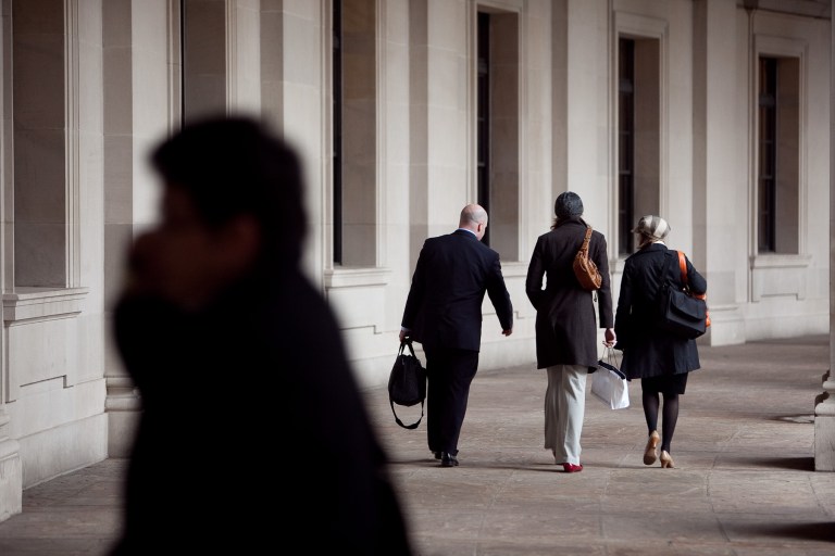 Workers head home at Federal Triangle Metro station. The D.C. region has fared better than most areas during the economic downturn, but still has suffered job losses. (Examiner file photo)