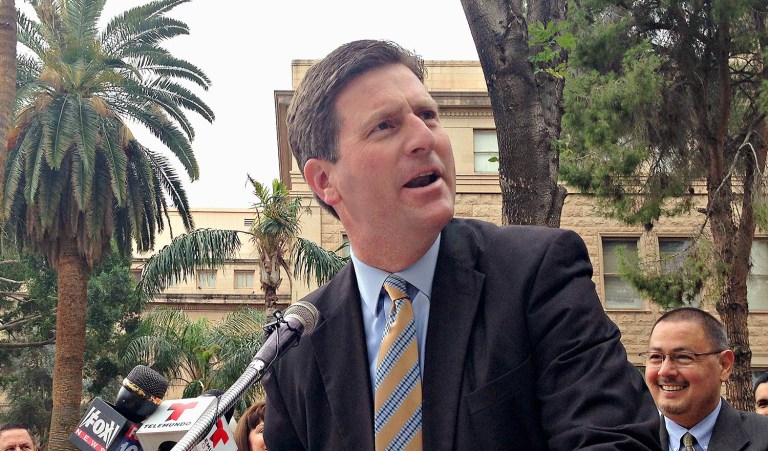 Stanton said if the purpose for Trump's visit is to pardon former Maricopa County Sheriff Joe Arpaio, the nation will be increasingly divided. (AP Photo/Ryan VanVelzer)