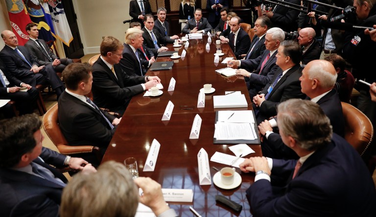 Republicans rushed to distance themselves from Trump's remarks on Tuesday. (AP Photo/Pablo Martinez Monsivais)