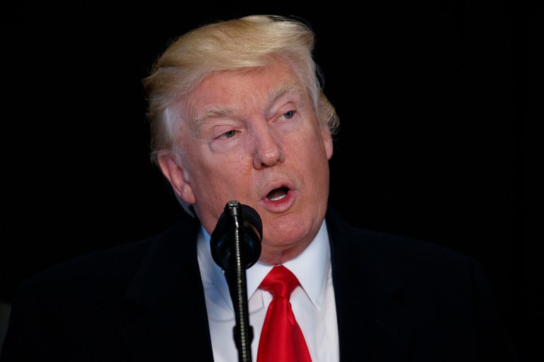 President Trump denounced threats against Jewish community centers as 
