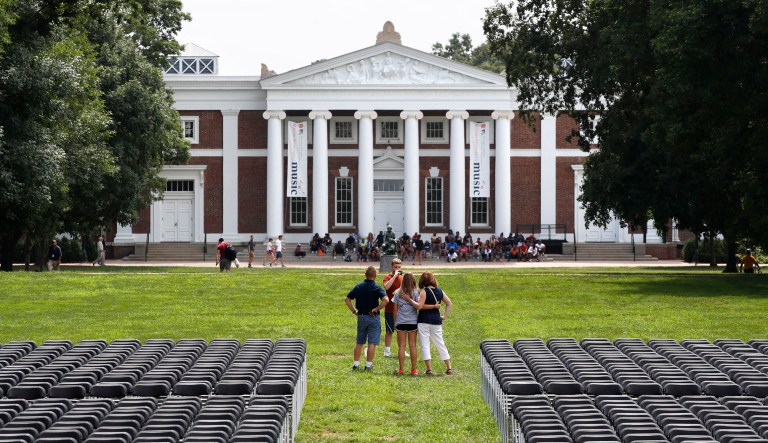 This past weekend, thousands descended on Charlottesville, Va. This time, however, it was students and parents gearing up for the University of Virginia's 198th first day of school. (AP Photo/Jacquelyn Martin)