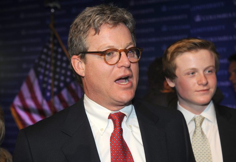 Edward M. Kennedy Jr. and son Edward Moore Kennedy III attend the 2013 Edward M. Kennedy Prize For Drama Award Reception at Columbia University. (Photo by Brad Barket/Getty images)