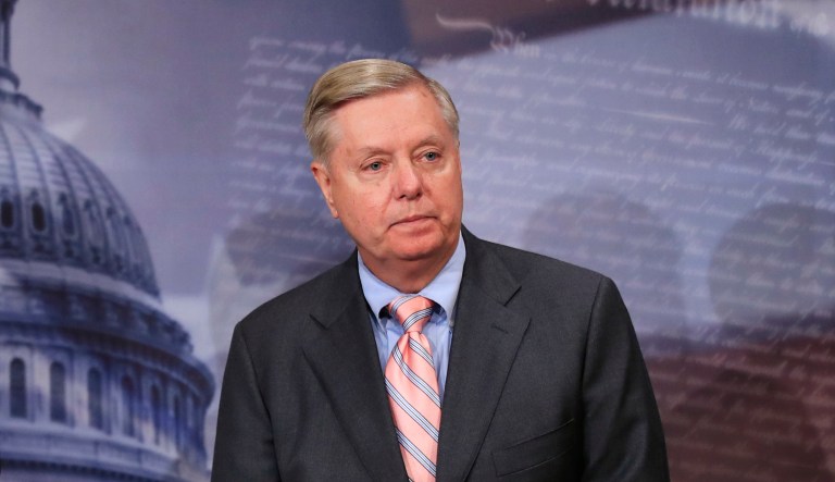 Sens. Lindsey Graham, R-S.C., said he did not support ending the legislative filibuster as he introduced legislation to ban abortions after 20 weeks. (AP Photo/Manuel Balce Ceneta)