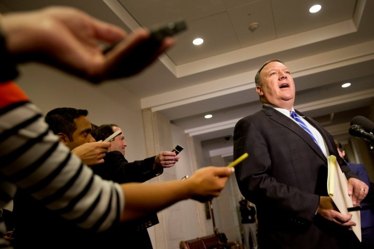 Mike Pompeo, speaking on Hugh Hewitt's radio show, said he a decision to run against Jerry Moran could come in a matter of days. (AP Photo)