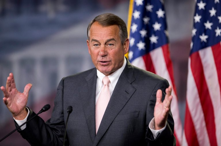 House Speaker John Boehner of Ohio, speaks to reporters on Capitol Hill in Washington, Thursday, July 10, 2014, during a news conference. (AP Photo/Manuel Balce Ceneta)