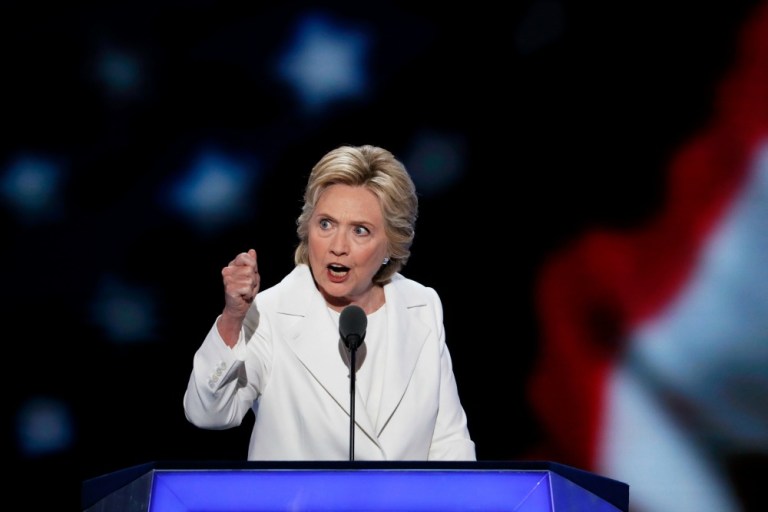 Hillary Clinton attempted to thread the needle between acknowledging problems while expressing an optimism that the nation can overcome them. (AP Photo)