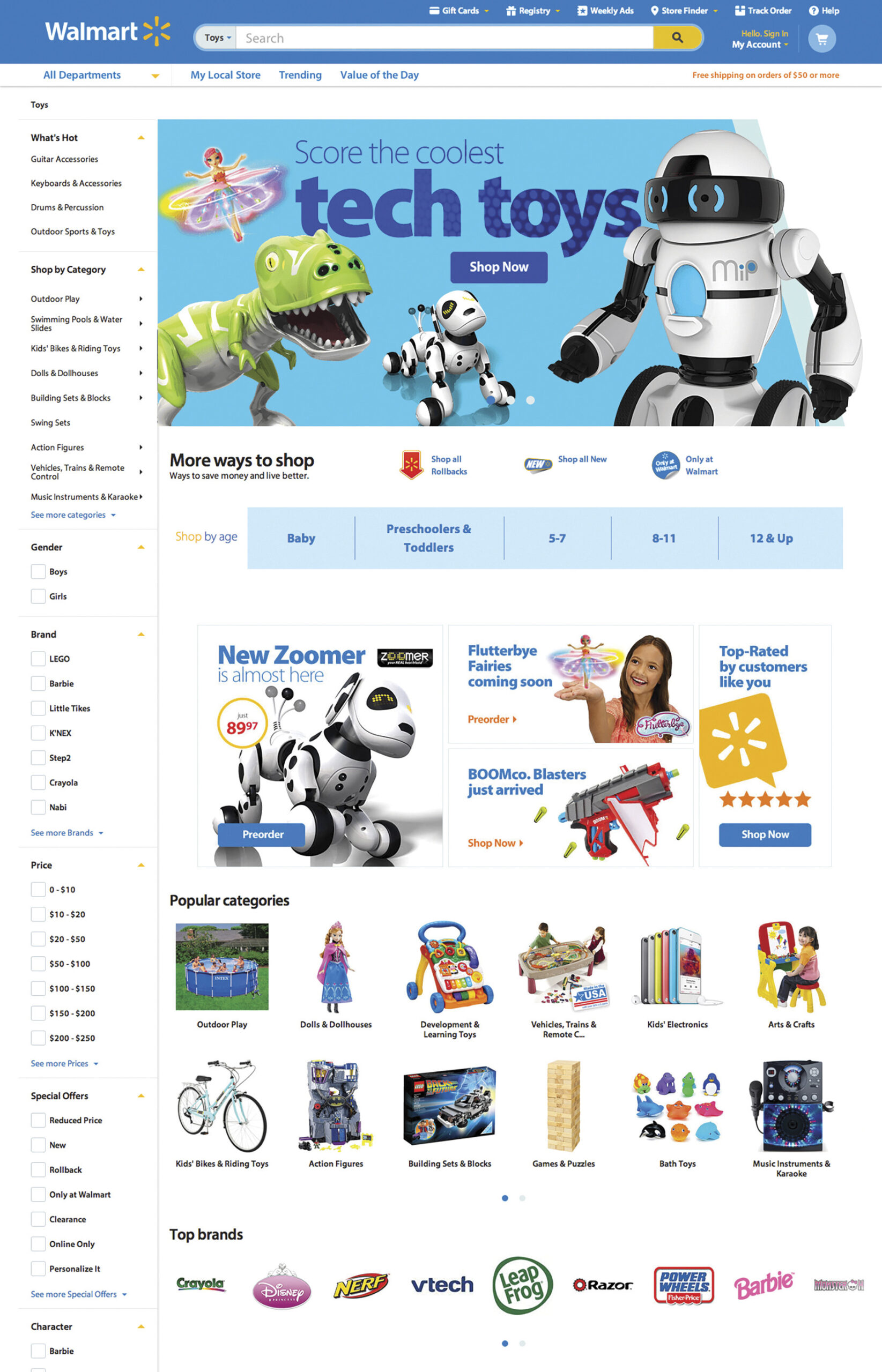 Wal-Mart’s website to personalize shopping