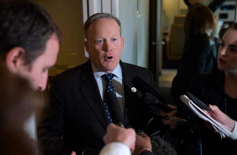 There was no televised daily White House briefing on Friday, and instead, White House press secretary Sean Spicer invited some reporters to a 