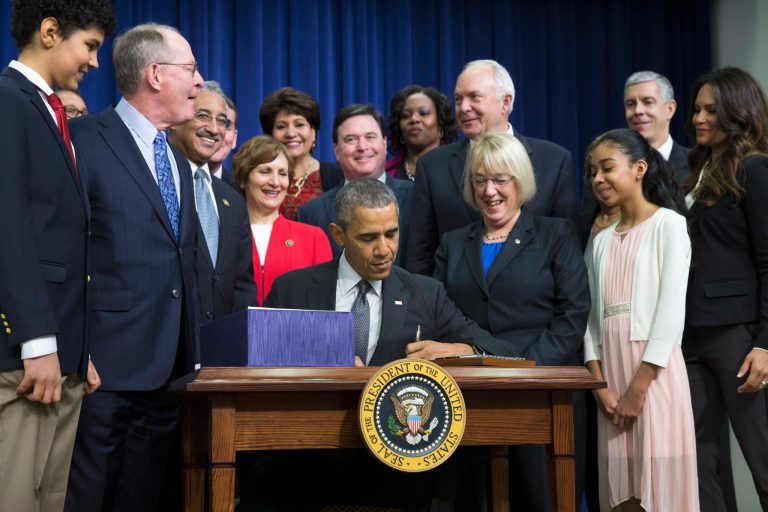 The Every Student Succeeds Act is the first major federal education reform in almost 14 years. (AP Photo/Evan Vucci)