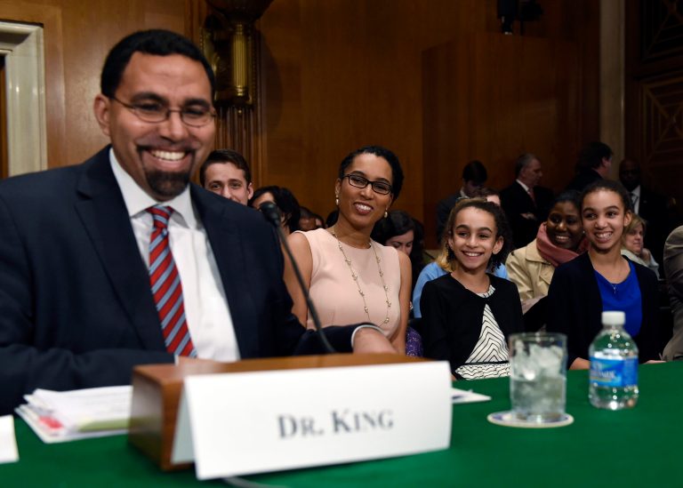Dr. John King's nomination to serve as secretary of education advanced out of the Senate education committee Wednesday. (AP Photo/Susan Walsh)