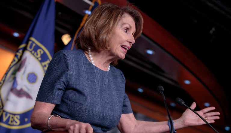 With Hillary Clinton off the stage, trashing Pelosi has become Job One for any Republican seeking office. (AP Photo/J. Scott Applewhite)