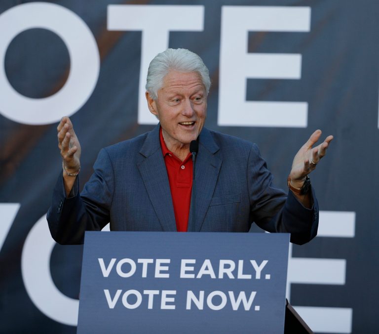 Former President Bill Clinton was in Nevada to help out scrambling Democrats. (AP Photo)