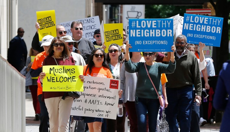 The Supreme Court agreed Monday to hear oral arguments in the litigation over President Trump's travel ban. (AP Photo/Steve Helber)
