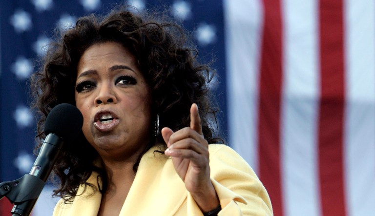 Days after delivering a speech at the 75th Golden Globe Awards ceremony, rumors continue to abound that former talk show host and media mogul Oprah Winfrey will run for president. (AP Photo/Gerry Broome)