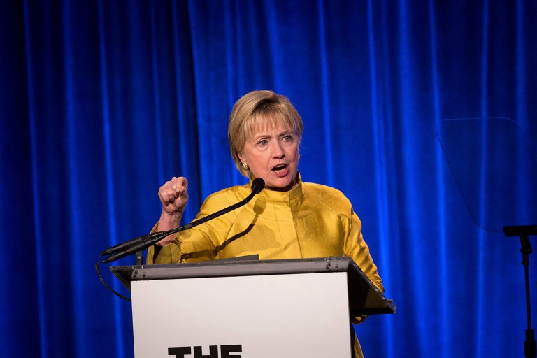 Former Secretary of State Hillary Clinton said that she doubts the Trump administration will help defend the LGBT rights. (AP Photo/Kevin Hagen)
