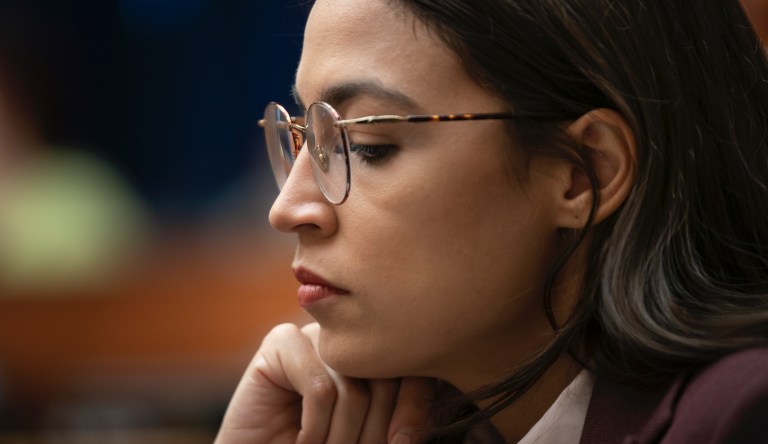 Rep. Alexandria Ocasio-Cortez, D-N.Y., attends a House Oversight Committee hearing on high prescription drugs prices shortly after her private meeting with Speaker of the House Nancy Pelosi, D-Calif., on Capitol Hill in Washington, Friday, July 26, 2019.                                                                                                                                                                                                                                                                                                                                                                                      