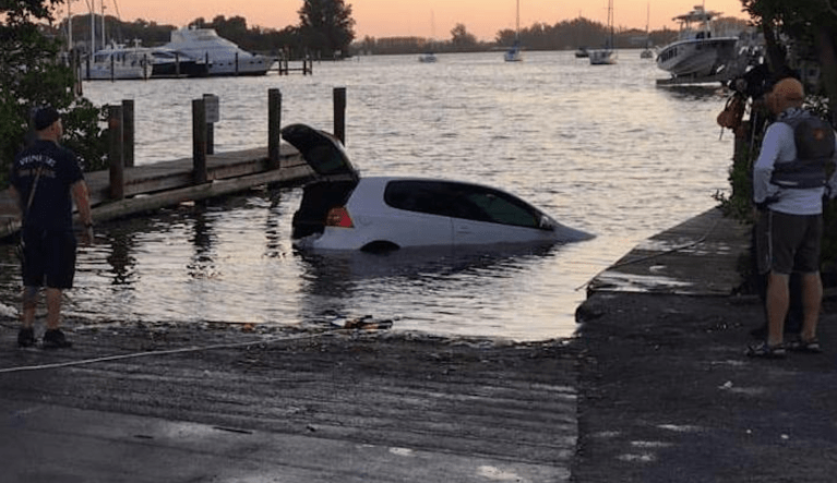 Woman rescued after being trapped in submerged car for 10 hours