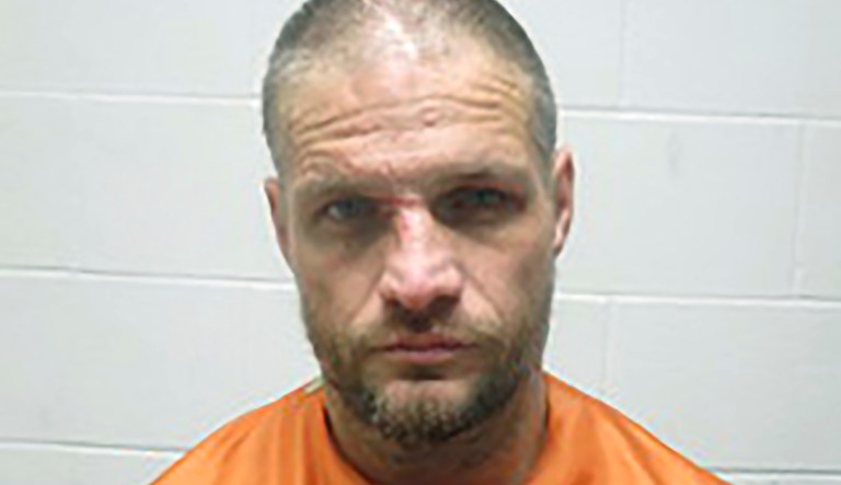 This Jan. 1, 2020, photo provided by the Creek County (Oklahoma) Sheriffâs Department shows Brandon Wade Kirby. Police in Oklahoma say Kirby was arrested on New Year's Day after he allegedly took a truck and drove it more than 100 miles with a sleeping passenger and a goat inside. Police say Kirby took the truck, which was parked outside an adult video store in Carthage, Missouri, and drove it more than 130 miles. Authorities say he was eventually arrested near Tulsa, Oklahoma, after he let the passenger and goat go, and the victim called police.