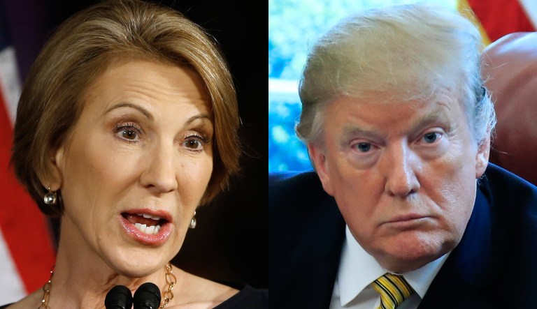 Carly Fiorina and Donald Trump.