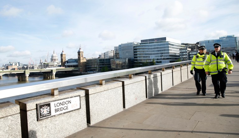 The suspects had been detained following the attack.(AP Photo/Alastair Grant)