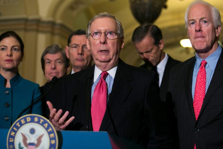 Senate Majority Leader Mitch McConnell speaks at a press conference on Capitol Hill, Tuesday, March 10. 2015. (Graeme Jennings/Examiner)
