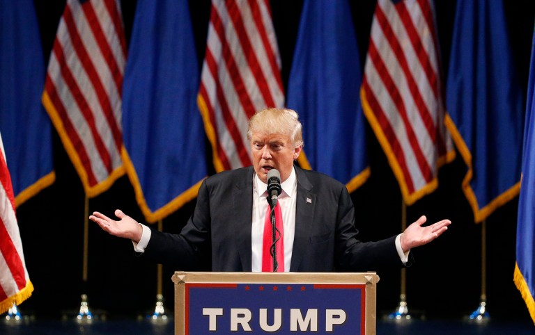 Presumptive Republican presidential nominee Donald Trump said that "it would be nice" if the party got behind him, but he was prepared to go it alone if necessary. (AP Photo/John Locher)