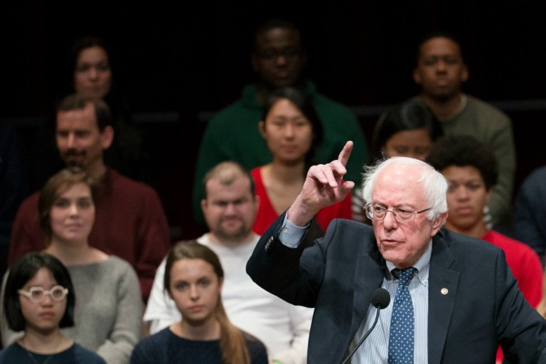Bernie Sanders' tweets contradict himself, Andrew Biggs says. Sanders first claims Social Security isn't going broke. He follows that up by saying it can pay every promised benefit for only 19 more years. (AP Photo)