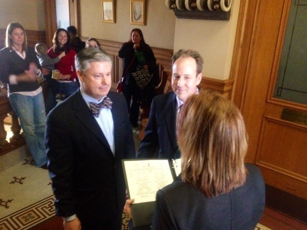 Greg McNeilly, 42, left of Grand Rapids, married Doug Meeks, 37, of Lansing in March. McNeilly is a Michigan Republican Party strategist. AP Photo