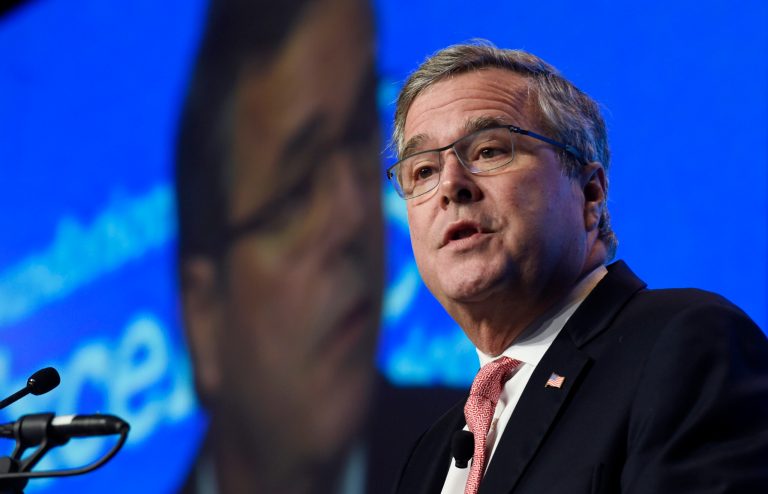 In this Nov. 20, 2014, file photo, former Florida Gov. Jeb Bush gives the keynote address at the National Summit on Education Reform in Washington. On Tuesday, Dec. 16, 2014, Bush took his most definitive step yet toward running for president, announcing plans to 