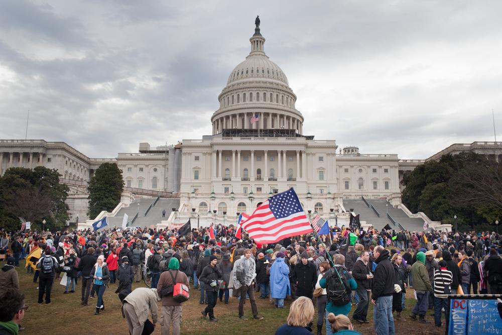Occupiers converge on Capitol Hill; few arrests made