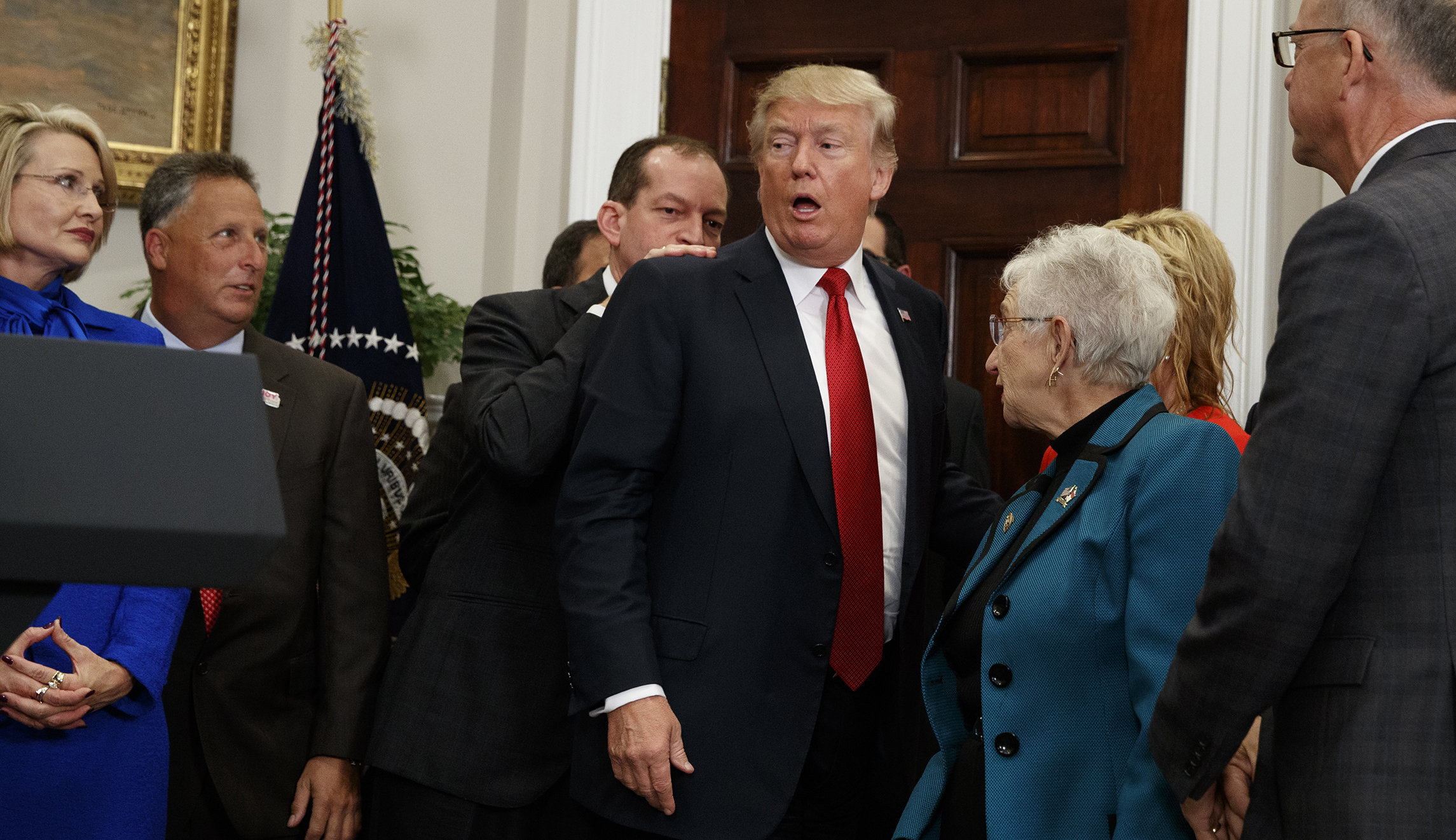 Mike Pence chases down Trump after he forgets to sign executive order: WATCH