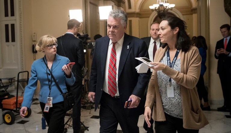 Rep. Peter King, among several other Republicans from New York and New Jersey, voted against the tax reform bill as it may eliminate the Local Tax deduction. (AP Photo/J. Scott Applewhite)