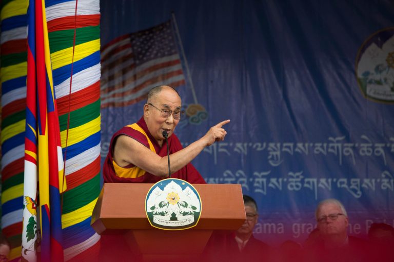 Tibetan spiritual leader Dalai Lama is scheduled to meet with President Trump at the White House next month. (AP Photo/Ashwini Bhatia)